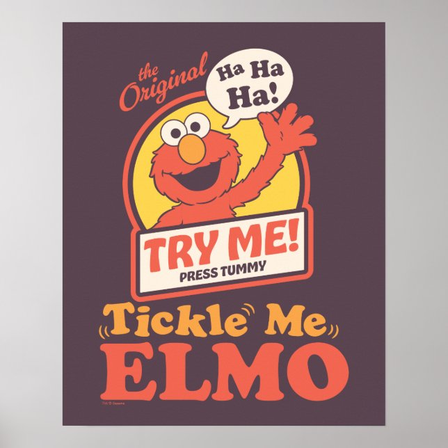 Póster Elmo Retro Tickle Me Elmo Ola Gráfica (Frente)