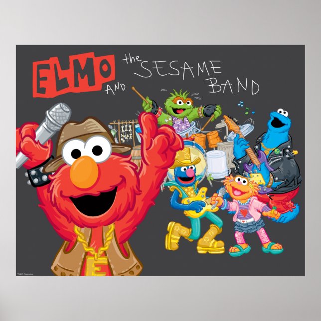 Póster Elmo y la banda Sesame (Frente)
