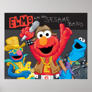 Póster Elmo y la banda Sesame Rock