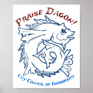 Póster Elogio Dagon Innsmouth Lovecraft Fish Horror
