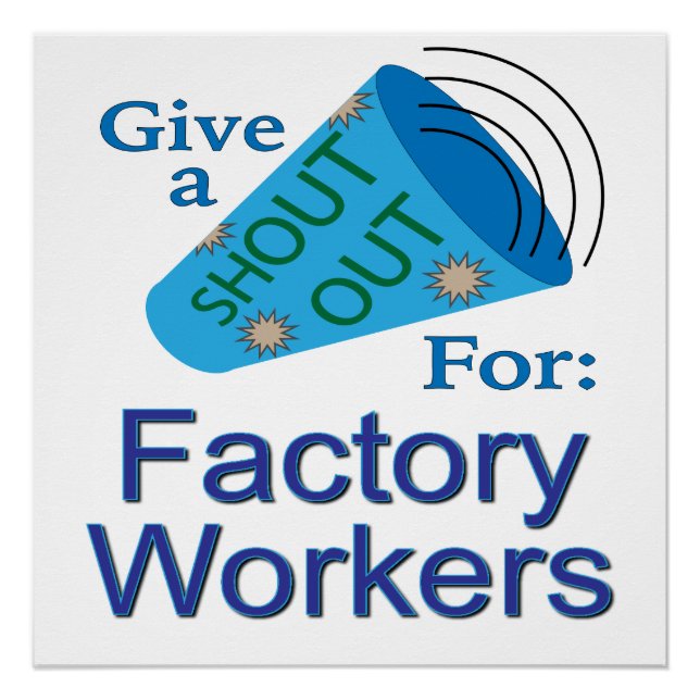 Póster Elogio para los trabajadores de fábrica (Anverso)