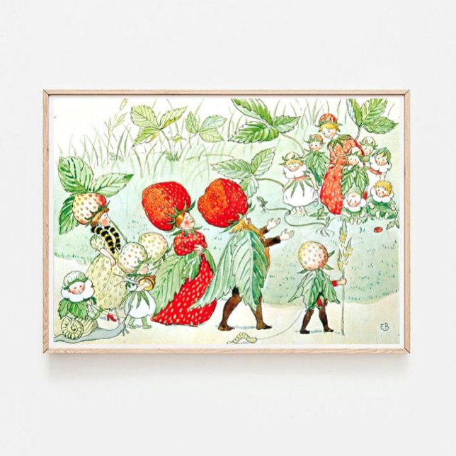 Póster Elsa Beskow Strawberry King y Queen (Subido por el creador)