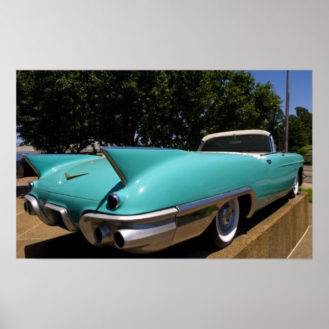 Póster Elvis Presley's Green Cadillac Convertible in (Frente)
