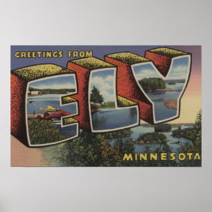 Póster Ely, letra ScenesEly, manganeso de MinnesotaLarge