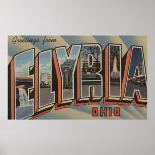 Póster Elyria, letra ScenesElyria, OH de OhioLarge