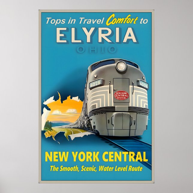 Póster Elyria Ohio New York Central Railroad Tops in (Frente)