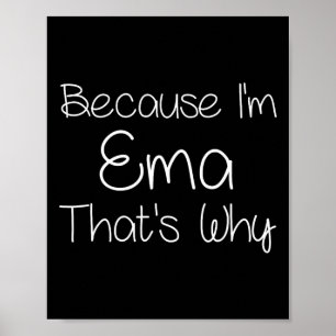 Póster Ema Funny Personalizada Nacimiento Mujeres Nombra