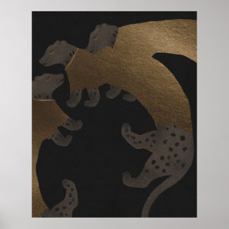 Póster Embajador del indomable - leopardos dorados de luj