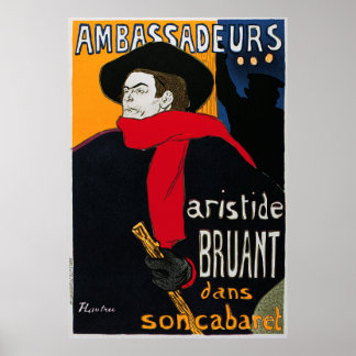 Póster Embajadores Aristide Bruant por Toulouse Lautrec