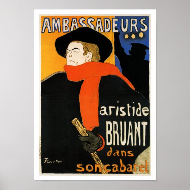 Póster Embajadores Aristide Bruant - Toulouse Lautrec (Frente)