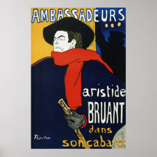 Póster Embajadores de Toulouse-Lautrec Aristide Bruant