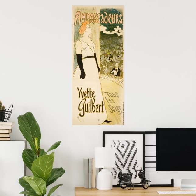 Póster Embajadores Yvette Guilbert por Theophile Steinlen (Oficina en casa)