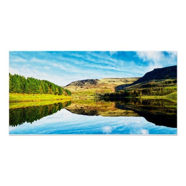 Póster Embalse Dovestone en invierno (Anverso)