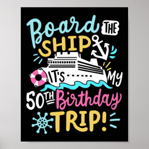 Póster Embarca en el barco es mi viaje de cumpleaños núme