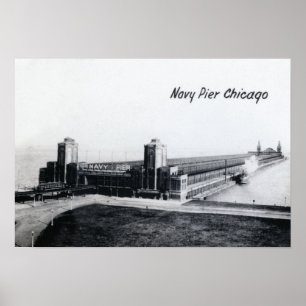 Póster Embarcadero 1930 de la marina de guerra de Chicago