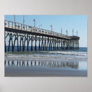 Póster Embarcadero Carolina del Norte de la playa de la
