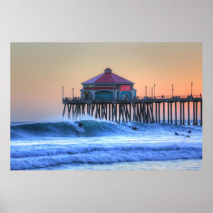 Póster Embarcadero de Huntington Beach de los vientos