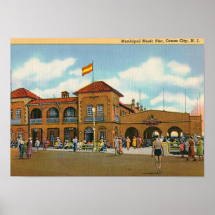 Póster Embarcadero de la música, ciudad del océano,