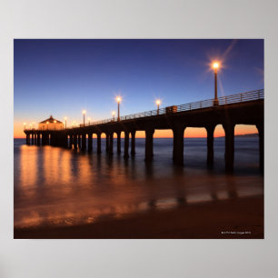 Póster Embarcadero en la puesta del sol, California de