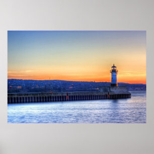 Póster Embarcadero y faro del norte