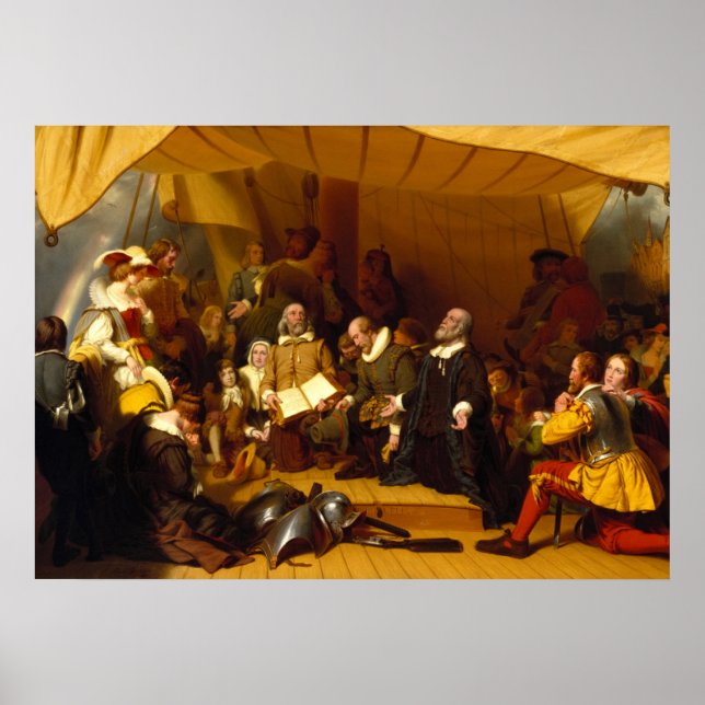 Póster Embarcadura de los peregrinos por Robert Walter We (Frente)