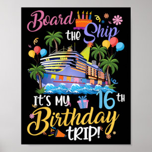 Póster Embarcar En El Barco Es Mi Viaje De Cumpleaños Núm
