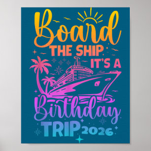 Póster Embarcar en el barco un viaje de cumpleaños 2026 c