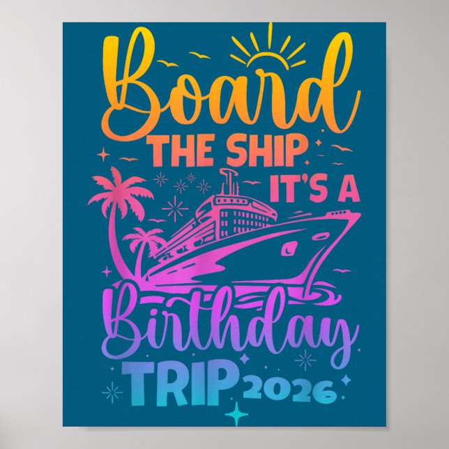 Póster Embarcar en el barco un viaje de cumpleaños 2026 c (Frente)