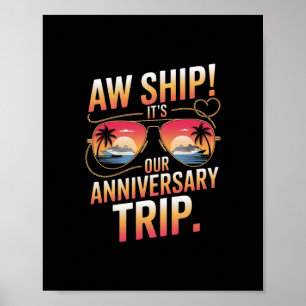 Póster Embarcar Es Nuestro Viaje De Aniversario Boda Lind
