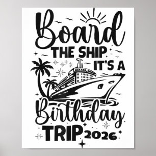 Póster Embarcarse en el barco un viaje de cumpleaños 2026
