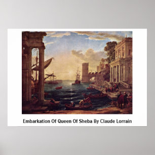 Póster Embarque de la reina de Sheba de Claude Lorrain