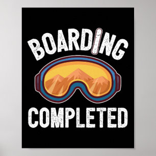 Póster Embarque de Snowboard Completado Snowboard Snowboa