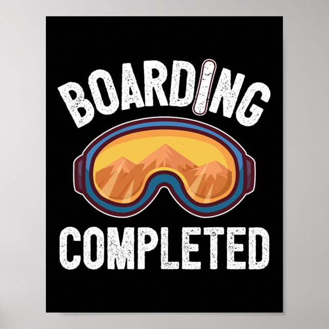 Póster Embarque de Snowboard Completado Snowboard Snowboa (Frente)