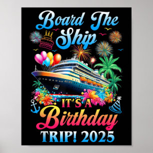Póster Embarque El Barco En Su Viaje De Cumpleaños 2025 C