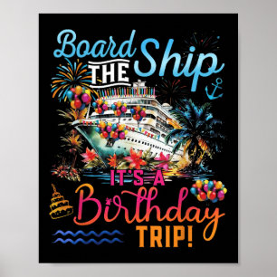 Póster Embarque El Barco Es Un Cruceros Familiar De Cumpl