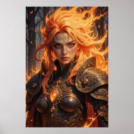 Póster Ember Knight Fantasy Wall Art