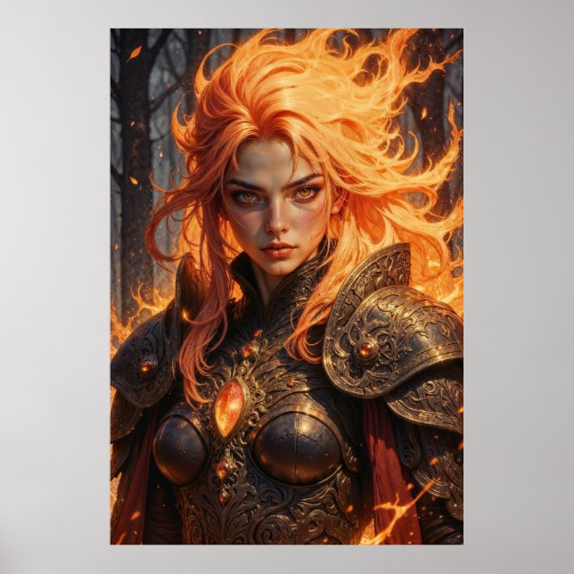 Póster Ember Knight Fantasy Wall Art (Frente)