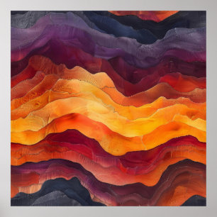 Póster Ember Strata – Capas abstractas de tierra y fuego
