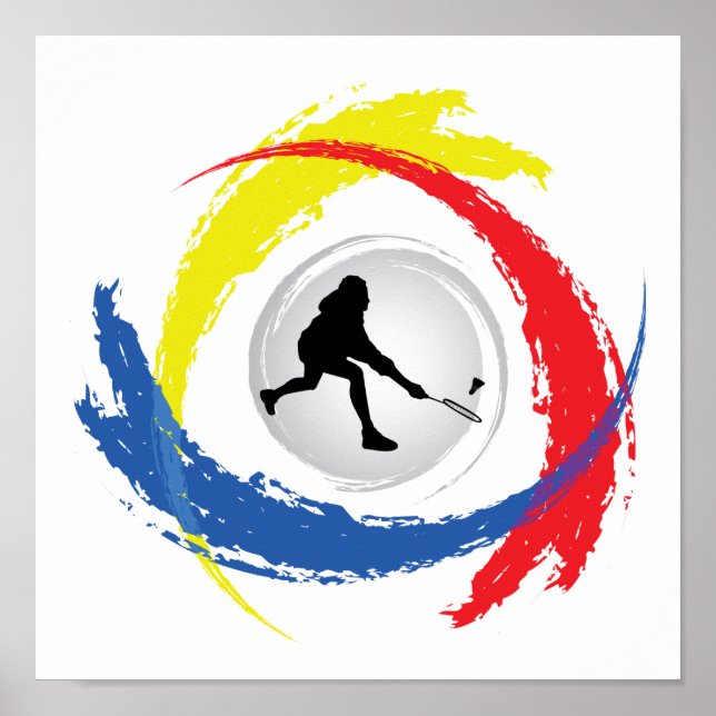 Póster Emblema Badminton Tricolor (Frente)