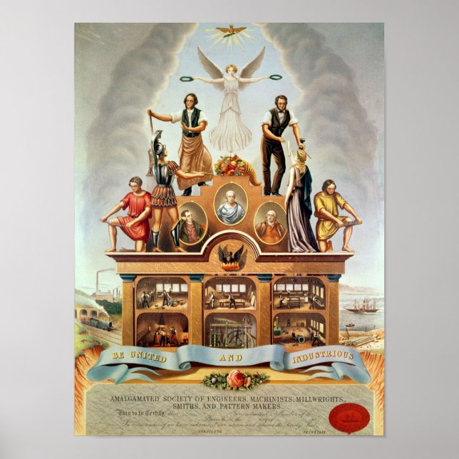 Póster Emblema comercial de la sociedad amalgamada (Frente)