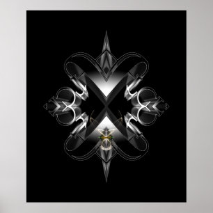 Póster Emblema de Akcenought en negro por Xzendor7