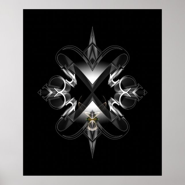 Póster Emblema de Akcenought en negro por Xzendor7 (Frente)