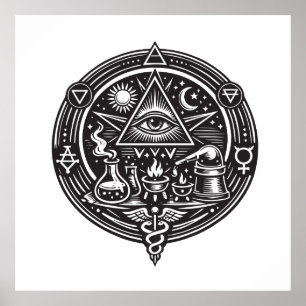 Póster emblema de alquimia