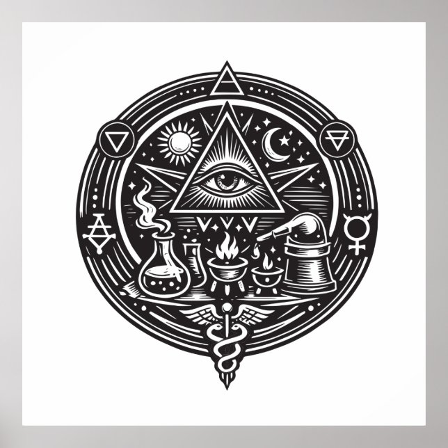 Póster emblema de alquimia (Frente)