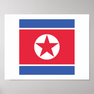 Póster Emblema de bandera de Corea del Norte