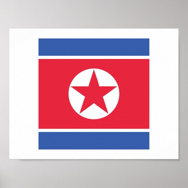 Póster Emblema de bandera de Corea del Norte (Frente)