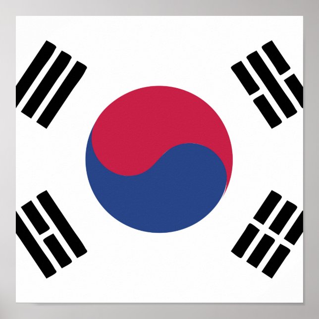 Póster Emblema de bandera de Corea del Sur (Frente)