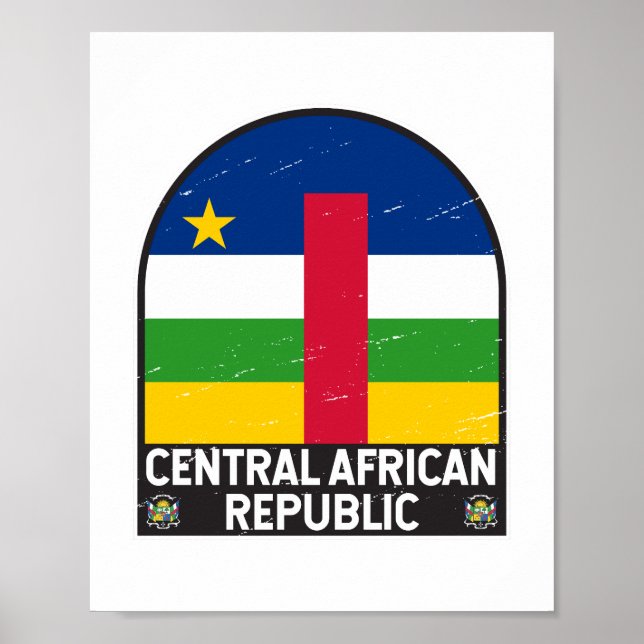 Póster Emblema de bandera de la República Centroafricana  (Frente)