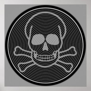 Póster Emblema de cráneo y cruces