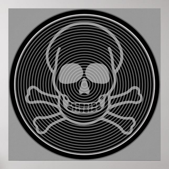 Póster Emblema de cráneo y cruces (Frente)